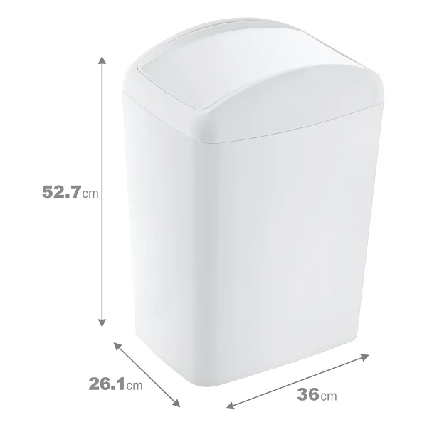 Smartware Soft Çöp Kutusu Döner Kapak 40 LT BEYAZ - Görsel 2