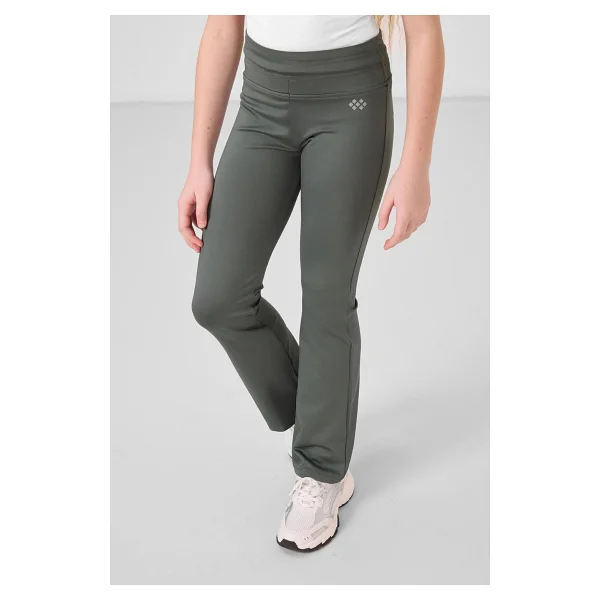 Siyah Esnek Standart Fit Basic Performans İspanyol Paça Kız Çocuk Tayt - 75193 - Görsel 7