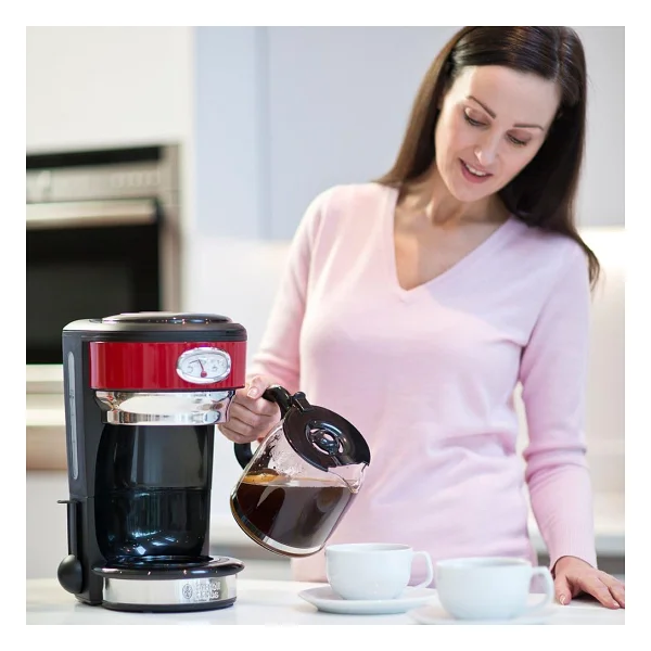 Russell Hobbs 21700-56 Retro Ribbon Filtre Kahve Makinesi Kırmızı - Görsel 6