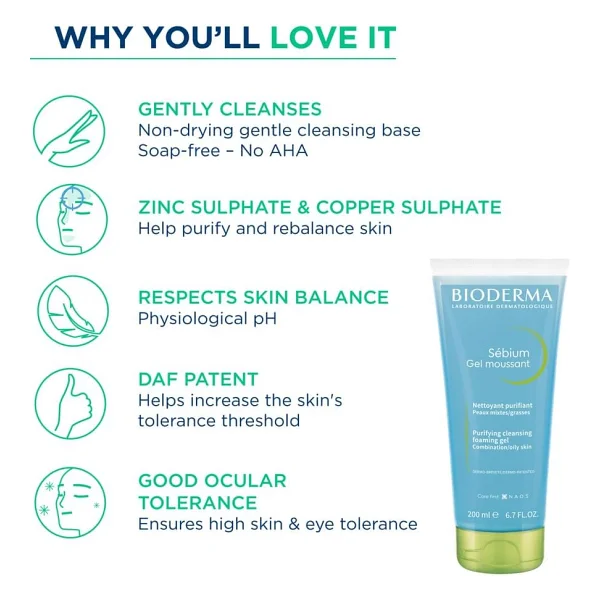 Bioderma Sebium Foaming Gel 200 Ml Yüz Temizleme Jeli - Görsel 6