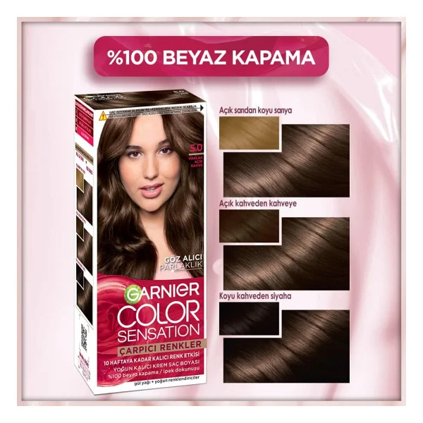 Garnier Çarpıcı Renkler 5.0 Parlak Açık Kahve Saç Boyası - Görsel 8