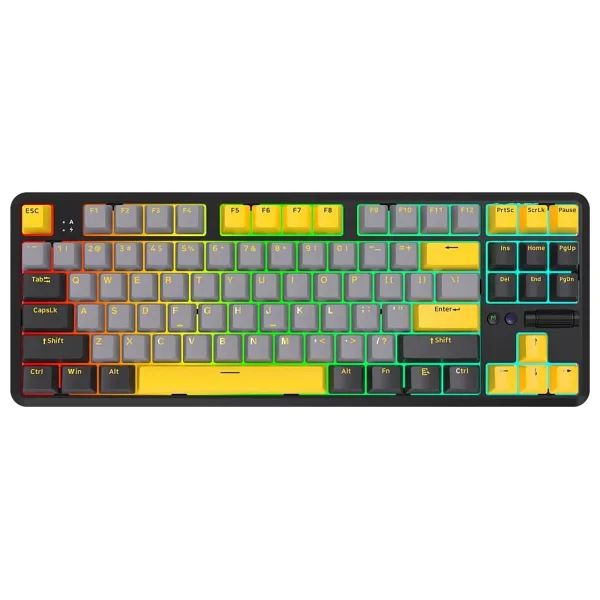 Ajazz K870t Pro Beyaz RGB Tkl Red Switch Kablolu/Kablosuz Mekanik Oyuncu Klavyesi - Görsel 9