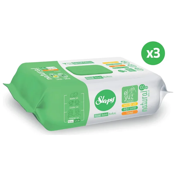 Sleepy Natural 100 Yaprak 3'lü Paket Kişisel Bakım Havlusu - Görsel 8