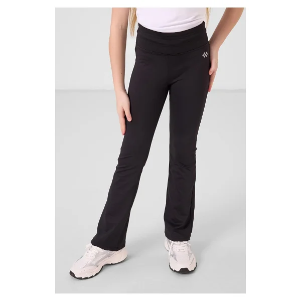 Siyah Esnek Standart Fit Basic Performans İspanyol Paça Kız Çocuk Tayt - 75193 - Görsel 2