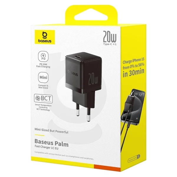 Baseus Palm 1c 20 W Hızlı Şarj Adaptörü - Görsel 6