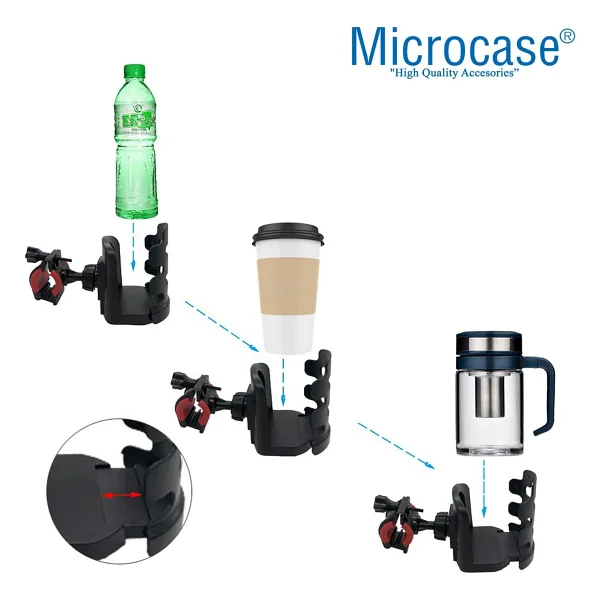 Microcase Motosiklet Bisiklet Bebek Arabası İçin Biberon Bardak Şişe Tutucu - Al3643 - Görsel 3