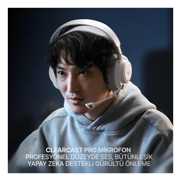 Steelseries Arctis Nova Pro Omni Beyaz 7.1 Type-C Kablolu/Kablosuz Kulak Üstü Oyuncu Kulaklığı - Görsel 4
