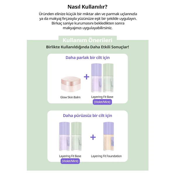 Missha Layering Fit Base Kızarıklıkları Nötrleyen Mint Spf 15 Pa+ 35 Ml Makyaj Bazı - Görsel 7