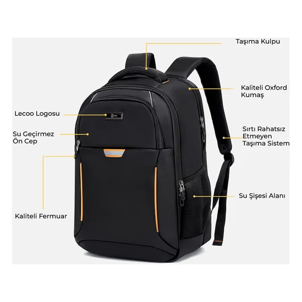 Lenovo Lecoo Bg03 17" Laptop Sırt Çantası - Görsel 2