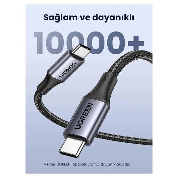 Ugreen 90440 2 M Type-C To Type-C Hızlı Şarj Kablosu - Görsel 6