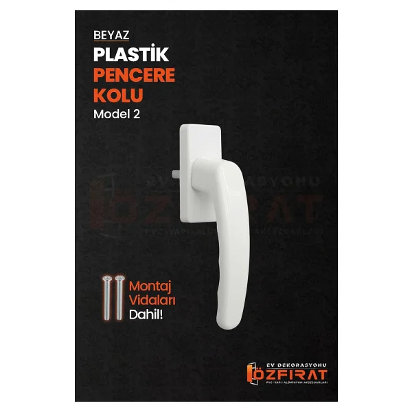 Pimapen Pvc Pencere Kolu - Plastik - Beyaz - Model 2 - (2 Adet) - Görsel 2