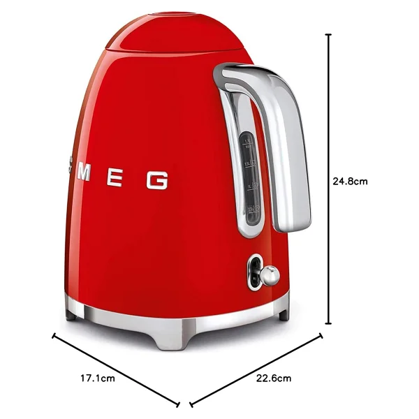 Smeg Klf03rdeu Kırmızı 2400 W 1.7 Lt Çelik Kettle - Görsel 4