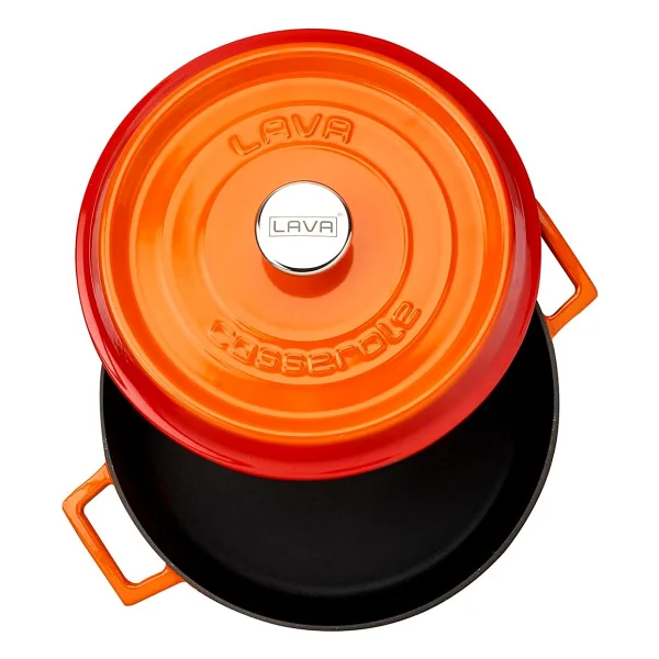 Lava Trendy Turuncu 28 Cm Yayvan Döküm Tencere - Görsel 2