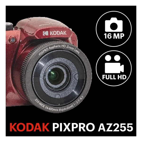 Kodak Pixpro Astro Zoom AZ255 Kırmızı Dijital Fotoğraf Makinesi - Görsel 2
