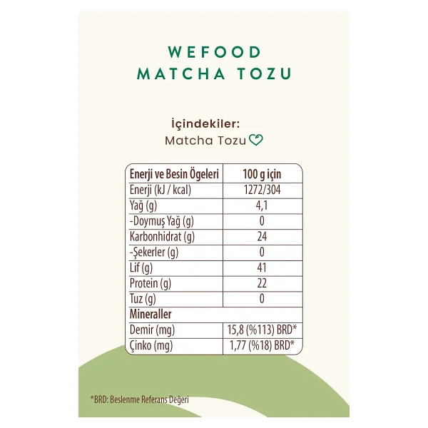 Wefood Matcha Tozu 50 Gr - Görsel 3