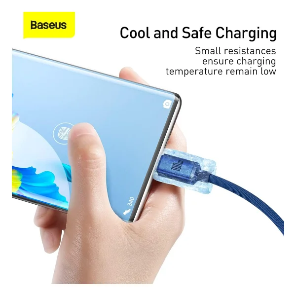 Baseus Crystal Shine 1.2 M USB To Type-C Hızlı Şarj Kablosu - Görsel 2