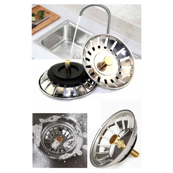 Çöpmak Paslanmaz Çelik Sifon Süzgeci 8 Cm Lavabo Evye Süzgeci Lavabo Gider Süzgeci - Görsel 5