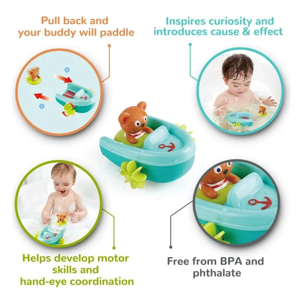 Hape Çek-Bırak Tekne Ve Ayıcık Banyo Oyuncağı - Görsel 3