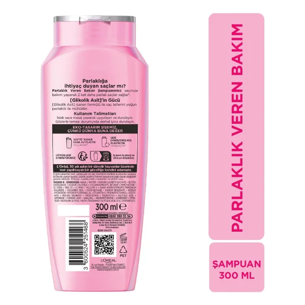 L 'oreal Paris Elseve Glycolic Gloss Parlaklık Veren 300 Ml Şampuan - Görsel 9
