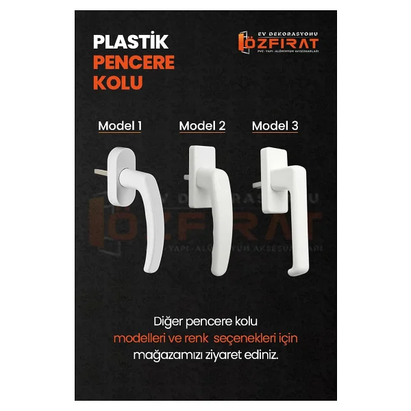 Pimapen Pvc Pencere Kolu - Plastik - Beyaz - Model 2 - (2 Adet) - Görsel 6