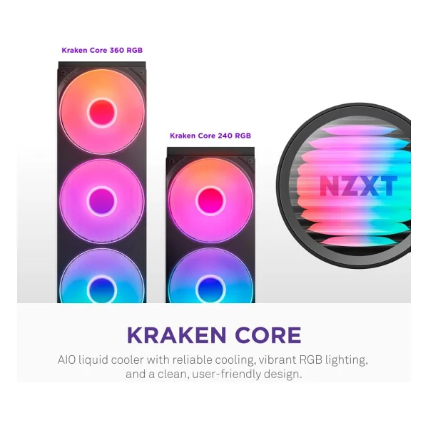 NZXT Kraken Core 360 RGB RL-KR36C-B1 İşlemci Sıvı Soğutucu - Görsel 2