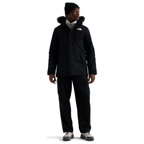 The North Face Zaneck Nf0a4m8hkx71 Kapüşonlu Kürklü Koyu Siyah Erkek Mont - Görsel 5