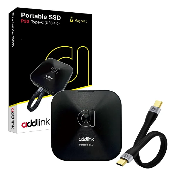 Addlink P30 1tb 4000-3600 MB/S USB 4.0 (40gbps) Type-C Portable Taşınabilir SSD Ad1tbp30b4k - Görsel 2