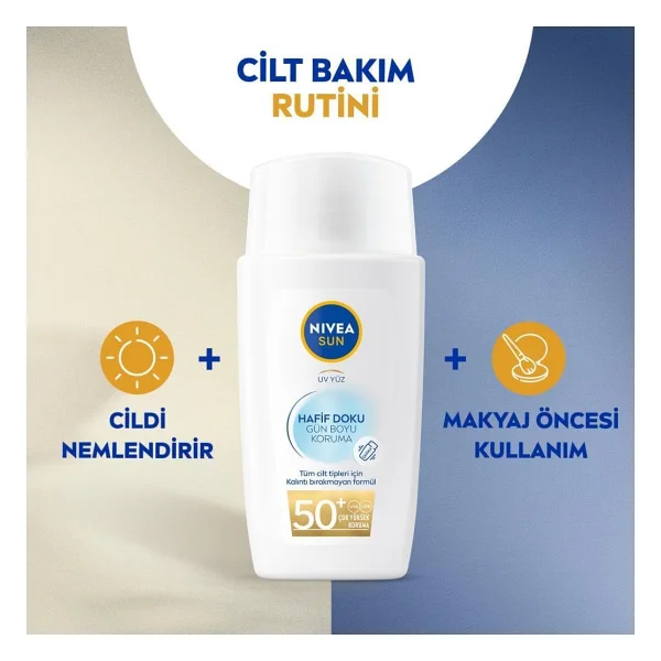 Nivea Sun Hafif Dokulu 40 ml 50 Faktör Güneş Kremi - Görsel 2