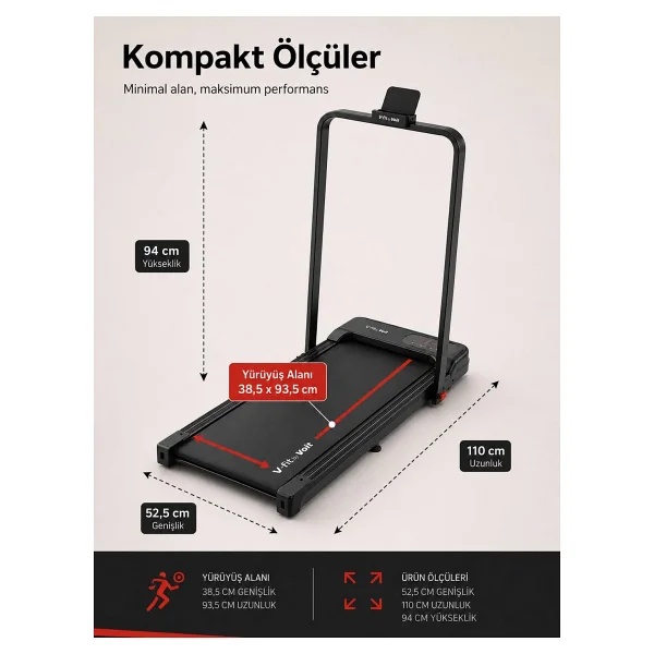Voit Premium Compact Katlanabilir Koşu Bandı - Görsel 4