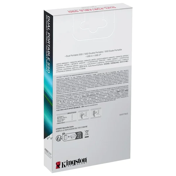 Kingston Dual SPSD/512GB USB 3.2 512 GB Taşınabilir SSD - Görsel 5