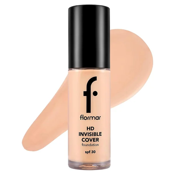 Flormar Invisible Cover HD Yarı Parlak Bitişli Spf 30 080 Soft Beige 30 Ml Likit Fondöten - Görsel 9