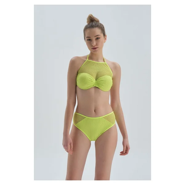 Dagi Kadın Halter Yaka Bikini Üst, Örme, Fıstık Yeşili, 34 - Görsel 3