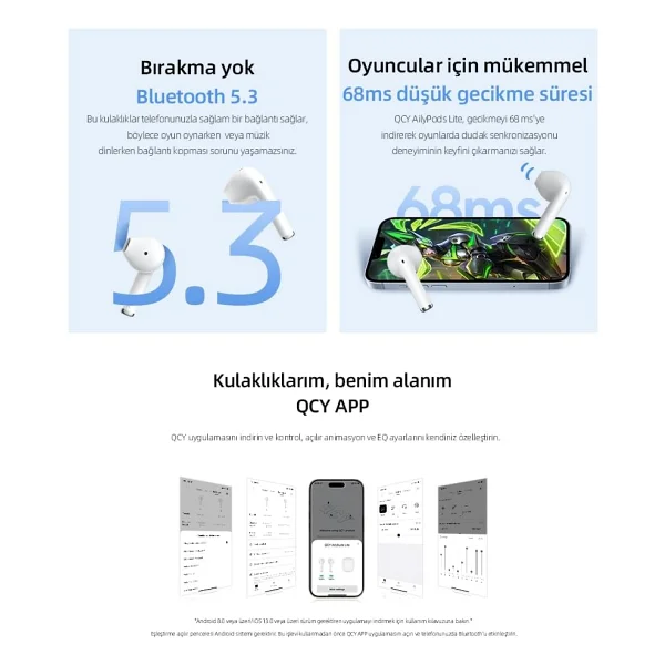 Qcy Ailybuds Lite TWS Kulak İçi Bluetooth Kulaklık - Görsel 6