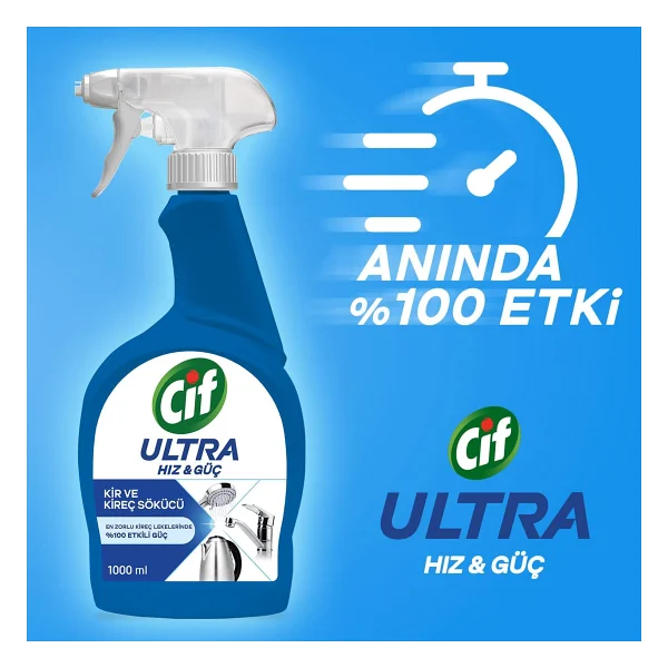 Cif Ultra Hız & Güç Kireç Sökücü Sprey 1000 Ml - Görsel 7