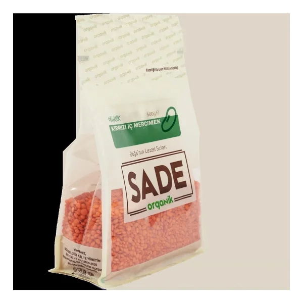 Sade Organik Sade Organik Kırmızı İç Mercimek 500 GR 2 Li Paket - Görsel 4