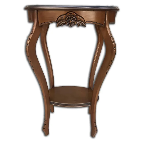 Fiskos Çiçeklik 12568 Oyma Oval Model Kayın Ayak Parlak Ceviz Mdf Tabla El Yapım - Görsel 2