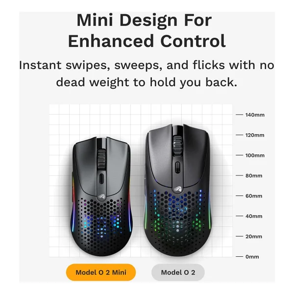 Glorious Model O 2 Mini RGB Optik Kablolu/Kablosuz Oyuncu Mouse - Görsel 4