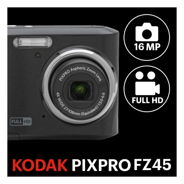 Kodak Pixpro Fz45 Friendly Zoom Siyah Dijital Fotoğraf Makinesi - Görsel 2