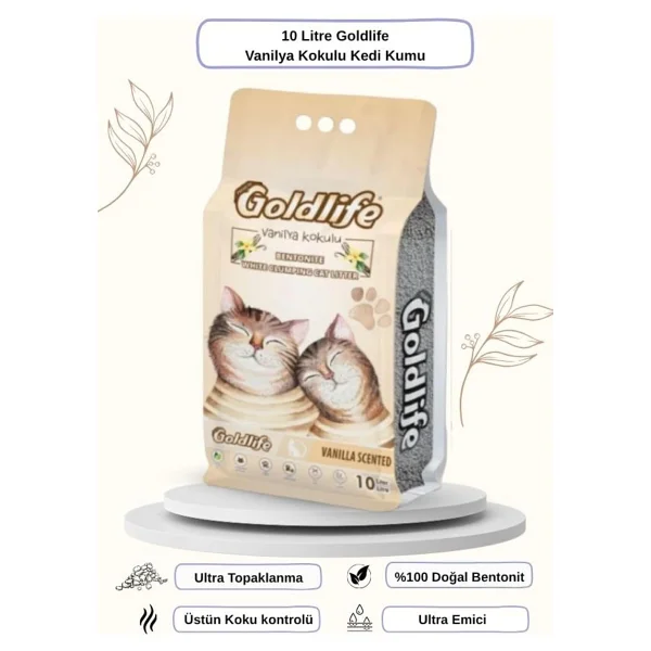 Goldlife 10 lt İnce Taneli Bentonit Kedi Kumu - Görsel 2