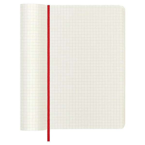 Moleskine Classic Squared Paper Notebook, Soft Cover and Elastic Closure Journal, Color Scarlet Red, Size Large 13 x 21 A5, 192 sayfa - Görsel 4