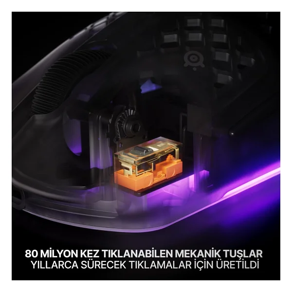 Steelseries Aerox 3 Wireless Gen 2 4K Shadow RGB Şarjlı Ergonomik Optik Kablosuz Oyuncu Mouse - Görsel 6