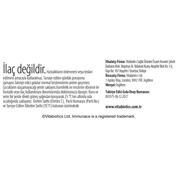 Vitabiotics Immunace 30 Tablet - Görsel 5