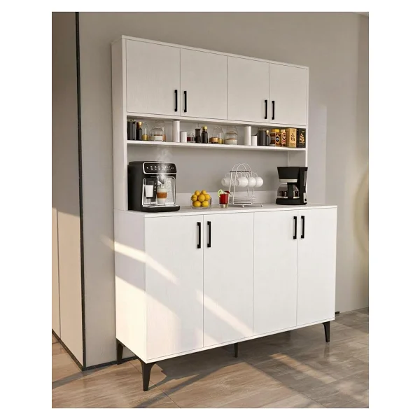 Moonlife Marbella 8 Kapaklı Çok Amaçlı Kahve Köşesi Dolabı Beyaz - Görsel 4
