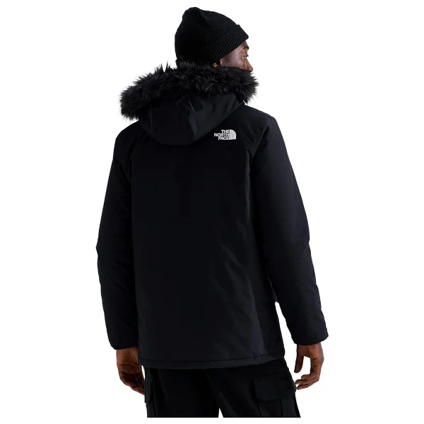 The North Face Zaneck Nf0a4m8hkx71 Kapüşonlu Kürklü Koyu Siyah Erkek Mont - Görsel 4
