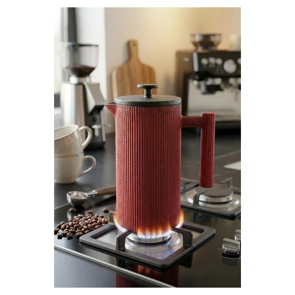 Taşev Bambum Taşev Linden Döküm French Press Kırmızı,8681734460074 - Görsel 2