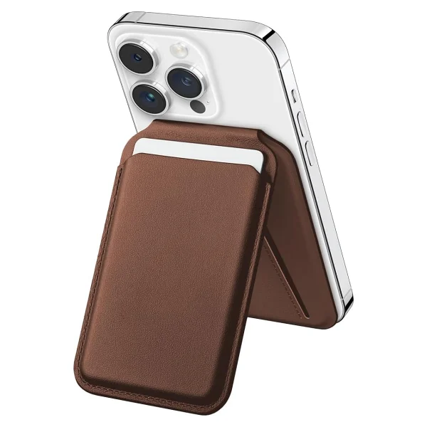 Buff WalletMag 2.0 iPhone için MagSafe Özellikli 4 Kartlı Katlanabilir Stantlı Manyetik Deri Cüzdan (Kahverengi) - Görsel 2
