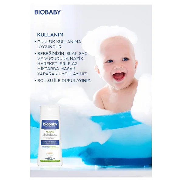 BioBaby Atopik Ciltler İçin Bebek Saç ve Vücut Şampuanı 300 ml - Görsel 6