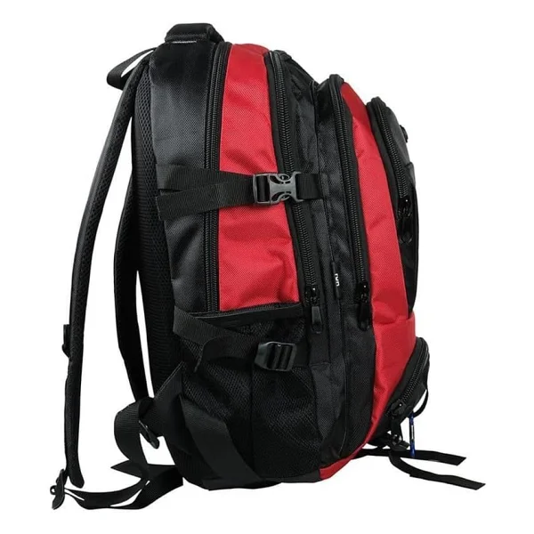 Bagacar Dağcı Trekking Seyahat Ve Kamp Sırt Çantası Kırmızı Siyah Siyah Büyük Boy Unisex - Görsel 3