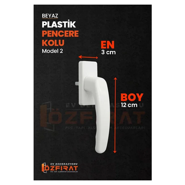 Pimapen Pvc Pencere Kolu - Plastik - Beyaz - Model 2 - (2 Adet) - Görsel 3