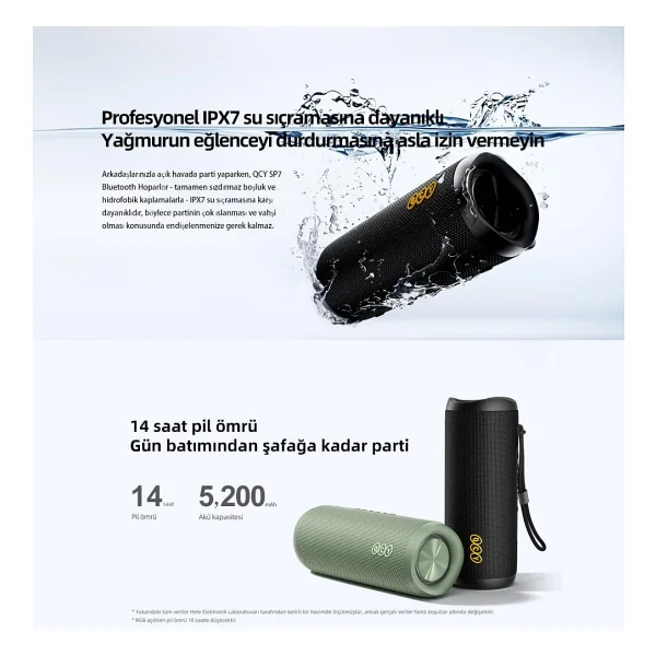 Qcy Sp7 Kırmızı RGB Bluetooth Hoparlör - Görsel 5